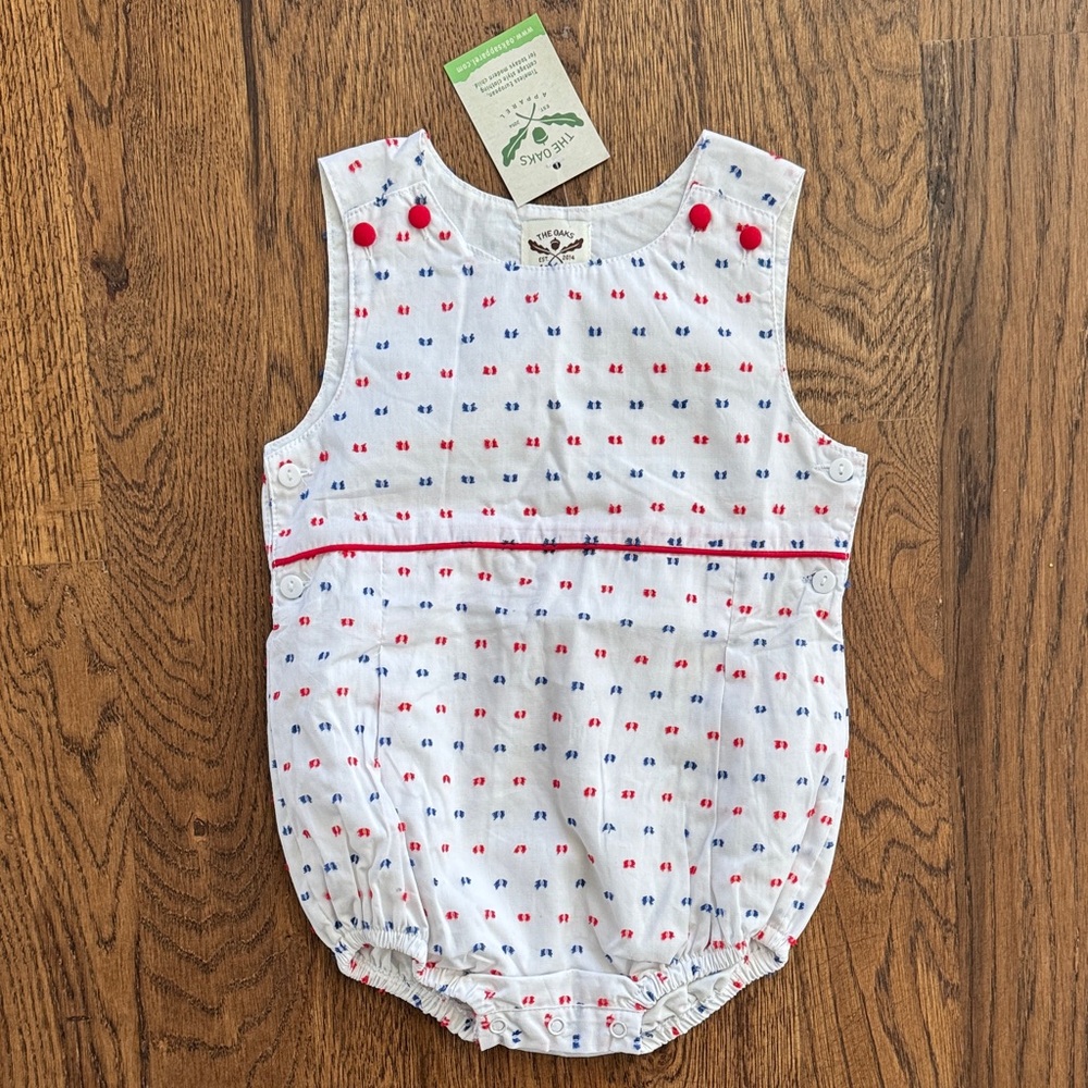 The Oaks Apparel Embroidered Bubble Romper New With Tags